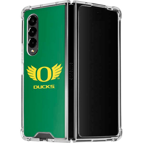 University of Oregon Ducks Green Galaxy Z Fold4 5G Clear Case