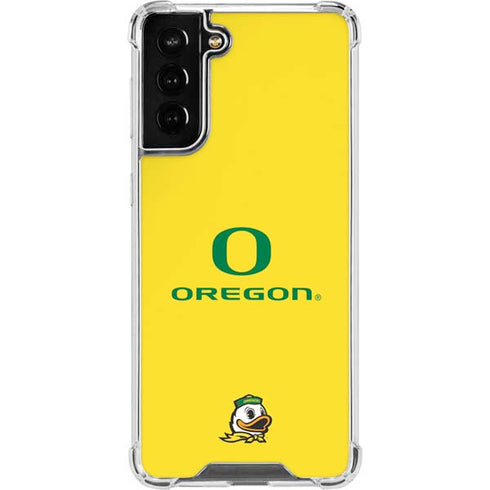 University of Oregon Ducks Green Gradient Galaxy S21 FE Clear Case