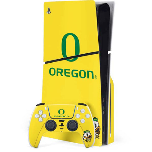 University of Oregon Ducks Green Gradient PS5 Slim Disk Bundle Skin