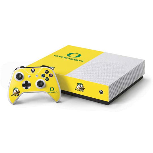 University of Oregon Ducks Green Gradient Xbox One S All-Digital Edition Bundle Skin
