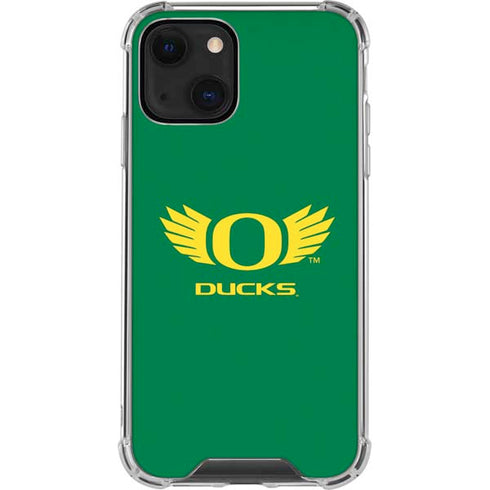 University of Oregon Ducks Green iPhone 13 Mini Clear Case