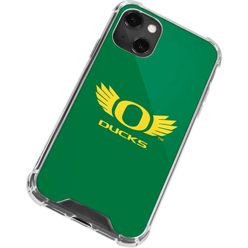 University of Oregon Ducks Green iPhone 13 Mini Clear Case