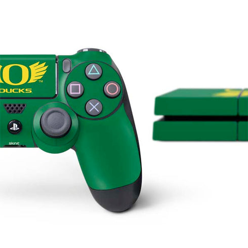 University of Oregon Ducks Green PS4 Console and Controller Bundle Skin