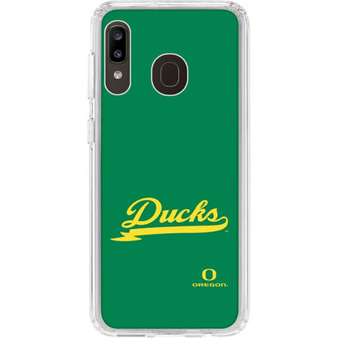 University of Oregon Ducks Logo and Wings Galaxy A20 Clear Case