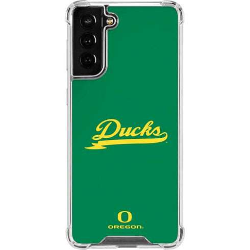 University of Oregon Ducks Logo and Wings Galaxy S21 FE Clear Case