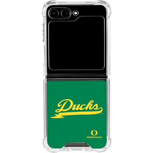 University of Oregon Ducks Logo and Wings Galaxy Z Flip5 5G Clear Case