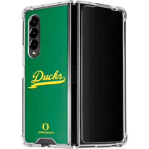 University of Oregon Ducks Logo and Wings Galaxy Z Fold4 5G Clear Case