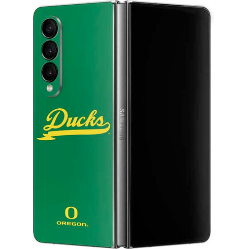 University of Oregon Ducks Logo and Wings Galaxy Z Fold4 5G Skin