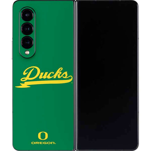 University of Oregon Ducks Logo and Wings Galaxy Z Fold4 5G Skin