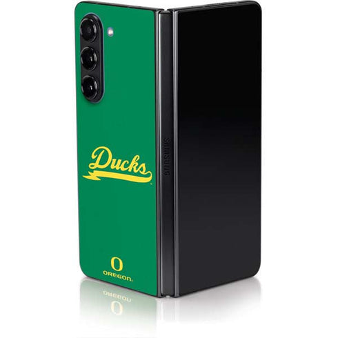 University of Oregon Ducks Logo and Wings Galaxy Z Fold5 5G Skin