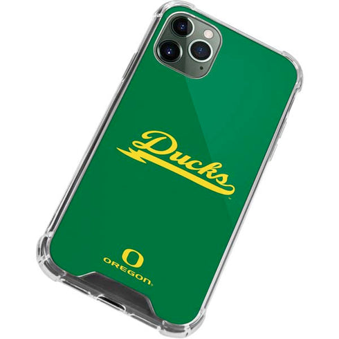 University of Oregon Ducks Logo and Wings iPhone 11 Pro Max Clear Case