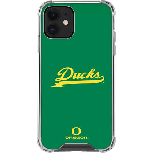 University of Oregon Ducks Logo and Wings iPhone 12 Clear Case