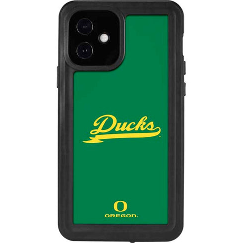 University of Oregon Ducks Logo and Wings iPhone 12 Waterproof Case