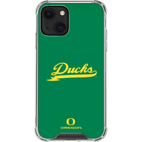University of Oregon Ducks Logo and Wings iPhone 14 Plus Clear Case