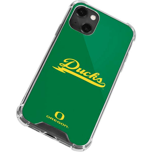 University of Oregon Ducks Logo and Wings iPhone 14 Plus Clear Case