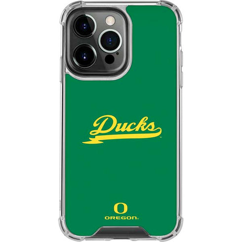 University of Oregon Ducks Logo and Wings iPhone 15 Pro Clear Case