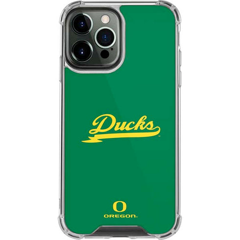 University of Oregon Ducks Logo and Wings iPhone 14 Pro Max Clear Case