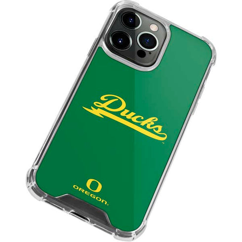 University of Oregon Ducks Logo and Wings iPhone 15 Pro Max Clear Case