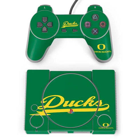 University of Oregon Ducks Logo and Wings PlayStation Classic Bundle Skin