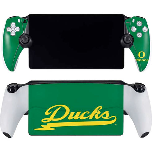 University of Oregon Ducks Logo and Wings PlayStation Portal Remote Player Skin