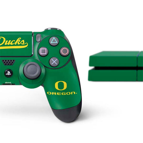 University of Oregon Ducks Logo and Wings PS4 Console and Controller Bundle Skin