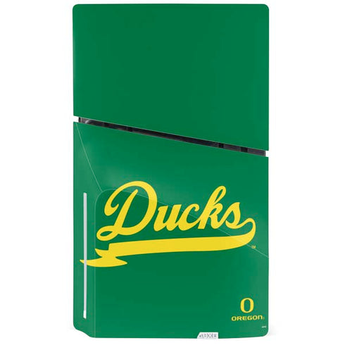University of Oregon Ducks Logo and Wings PS5 Slim Disk Console Skin