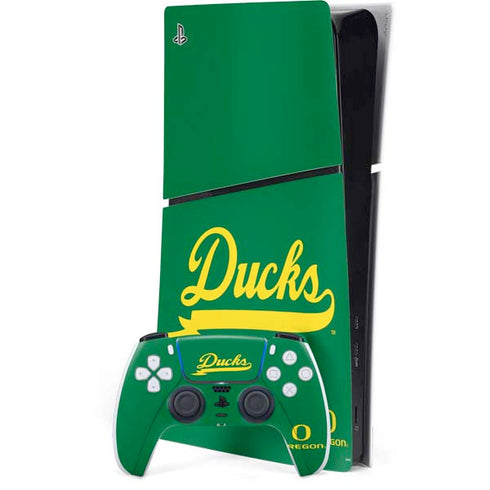 University of Oregon Ducks Logo and Wings PS5 Slim Digital Edition Console Skin