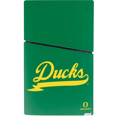 University of Oregon Ducks Logo and Wings PS5 Slim Digital Edition Console Skin