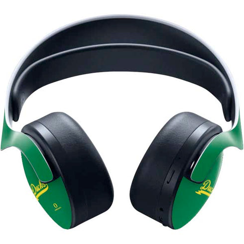 University of Oregon Ducks Logo and Wings PULSE 3D Wireless Headset for PS5 Skin
