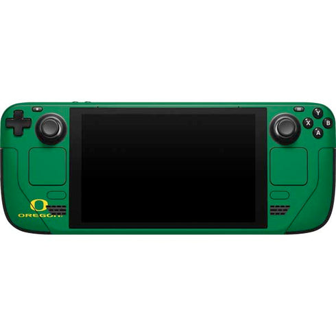 University of Oregon Ducks Logo and Wings Steam Deck Handheld Gaming Computer Skin