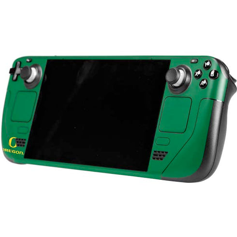 University of Oregon Ducks Logo and Wings Steam Deck Handheld Gaming Computer Skin