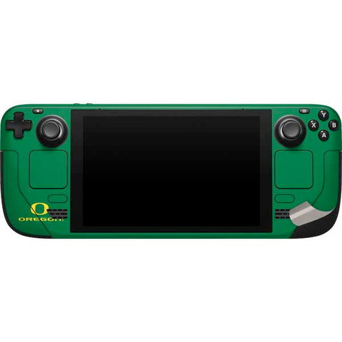 University of Oregon Ducks Logo and Wings Steam Deck Handheld Gaming Computer Skin