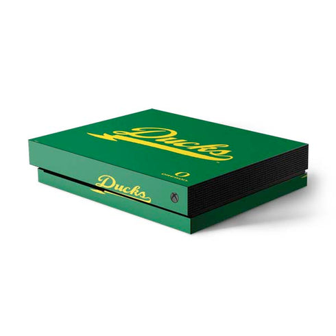 University of Oregon Ducks Logo and Wings Xbox One X Console Skin
