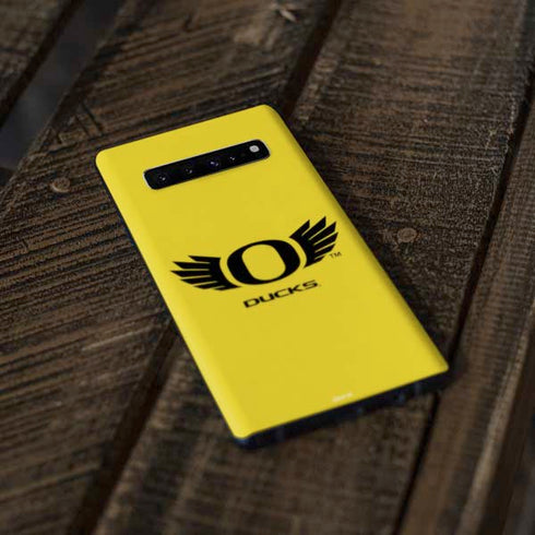 University of Oregon Ducks Yellow Galaxy S10 Plus Skin