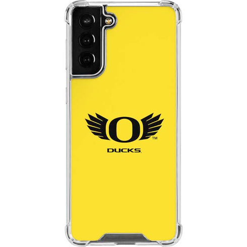 University of Oregon Ducks Yellow Galaxy S22 Plus Clear Case