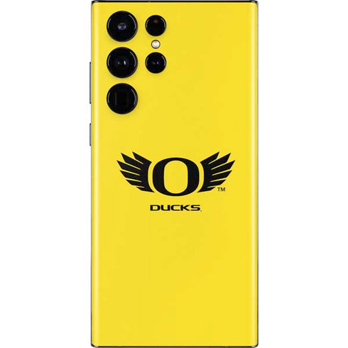 University of Oregon Ducks Yellow Galaxy S22 Ultra Skin