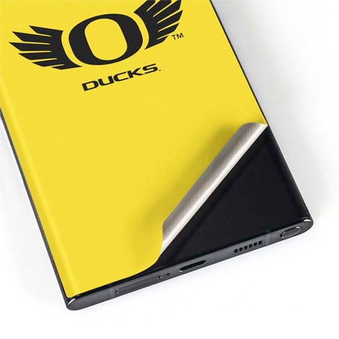 University of Oregon Ducks Yellow Galaxy S22 Ultra Skin