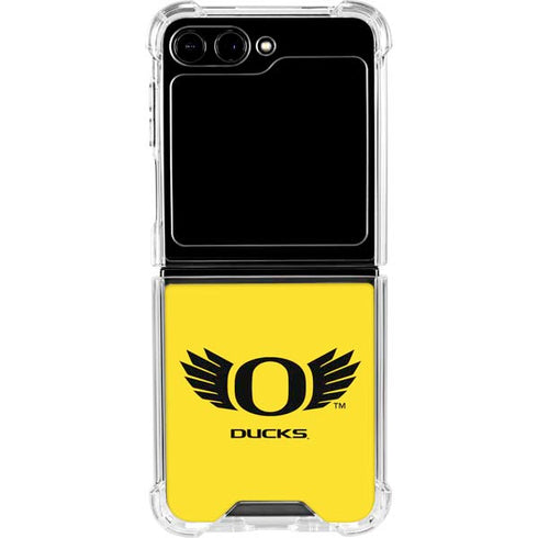 University of Oregon Ducks Yellow Galaxy Z Flip5 5G Clear Case