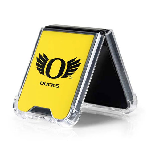 University of Oregon Ducks Yellow Galaxy Z Flip5 5G Clear Case