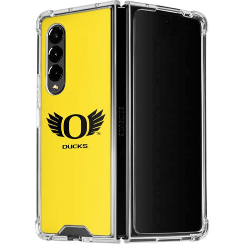 University of Oregon Ducks Yellow Galaxy Z Fold4 5G Clear Case