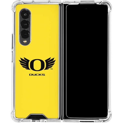 University of Oregon Ducks Yellow Galaxy Z Fold4 5G Clear Case