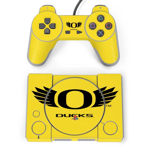 University of Oregon Ducks Yellow PlayStation Classic Bundle Skin