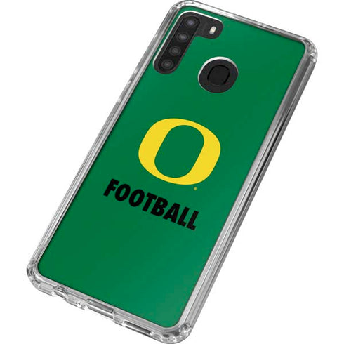 University of Oregon Football Green Galaxy A21 Clear Case