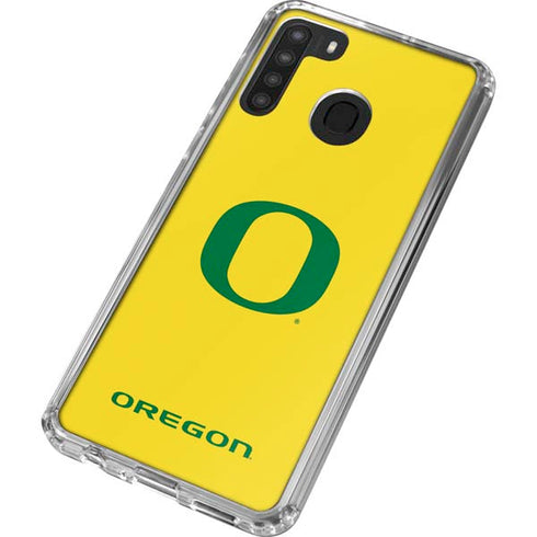 University of Oregon Mesh Yellow Galaxy A21 Clear Case