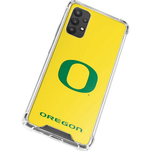 University of Oregon Mesh Yellow Galaxy A32 5G Clear Case