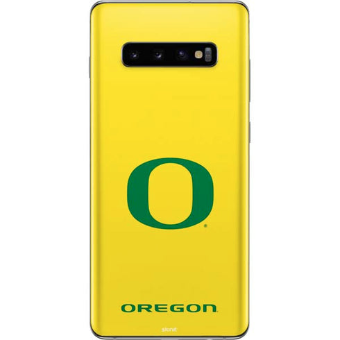University of Oregon Mesh Yellow Galaxy S10 Plus Skin