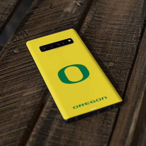 University of Oregon Mesh Yellow Galaxy S10 Plus Skin