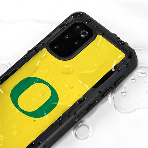 University of Oregon Mesh Yellow Galaxy S20 Plus Waterproof Case