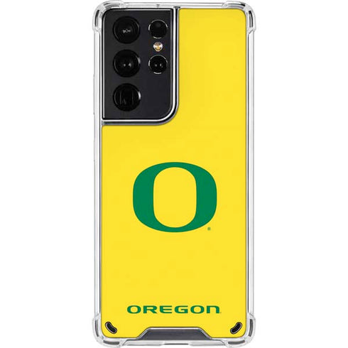 University of Oregon Mesh Yellow Galaxy S21 Ultra 5G Clear Case