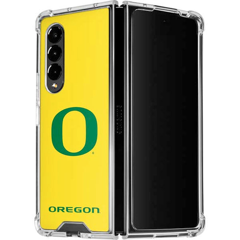 University of Oregon Mesh Yellow Galaxy Z Fold4 5G Clear Case